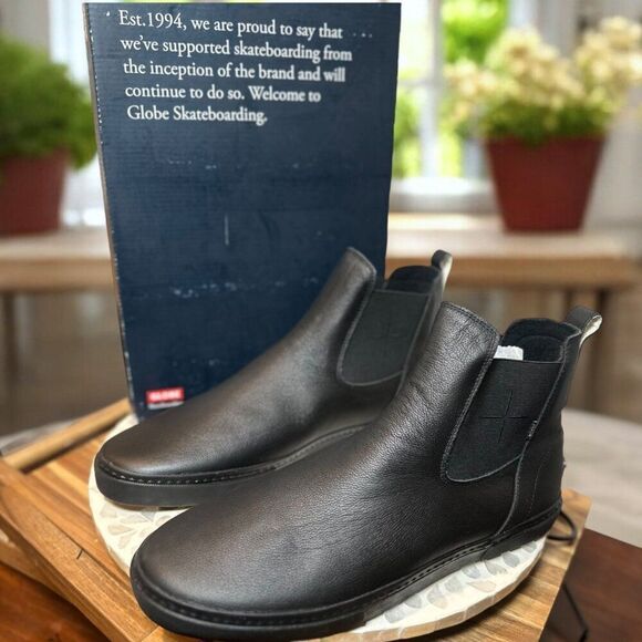 Globe Dover II Black Wasted Talent Leather Chelsea Skate Boots Mens 14 US EUR 48 main image 5